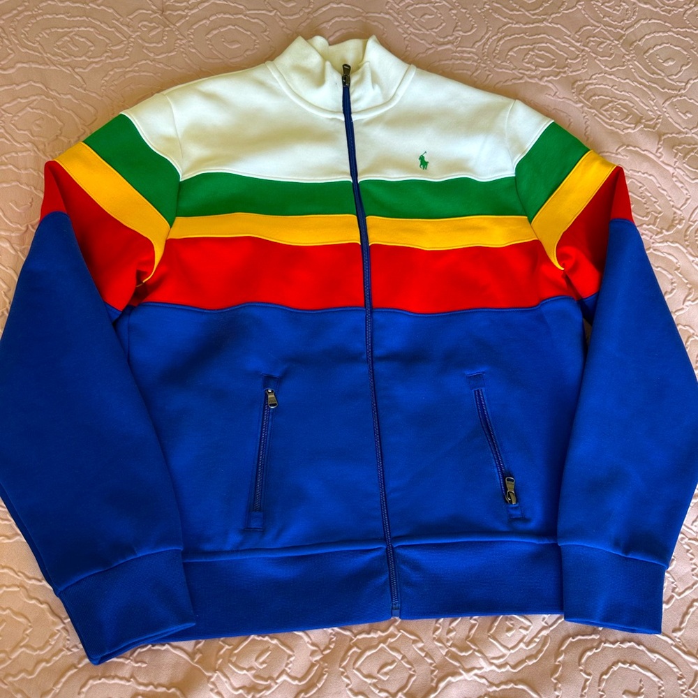 Polo Ralph Lauren Colorful Striped Track Jacket. Only worn once literally .